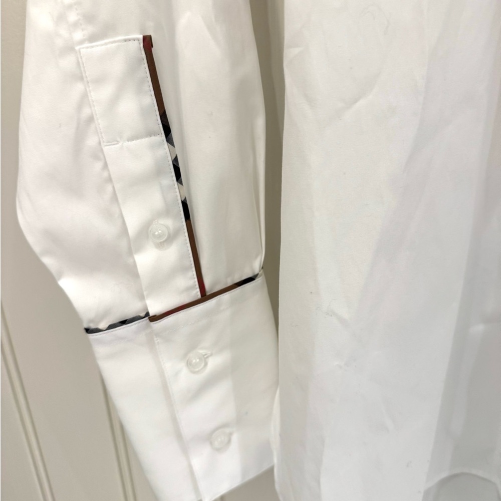 BURBERRY Optic White Cotton Shirt – NWT | Classic Luxury Staple - Picture 3 of 12